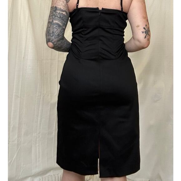 Vintage Moda International Structured Black Midi Dress - Picture 2 of 7